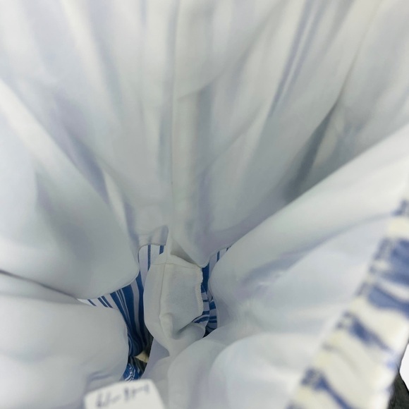 New-shop17 Purple White Vertical Striped, Tie back, Lined, Wide Leg Jump Suit SM - Picture 14 of 15